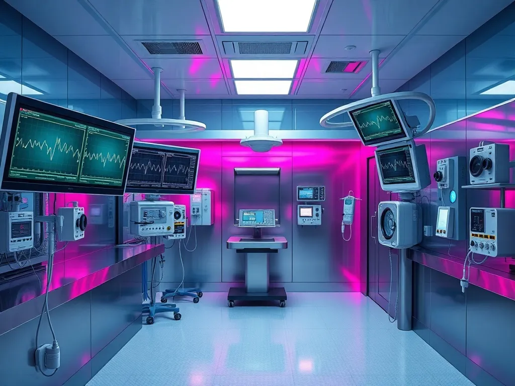 A high-tech veterinary intensive care unit with medical moni